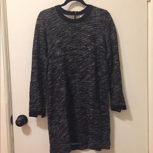 Madewell ribbed knit spacedye grey dress